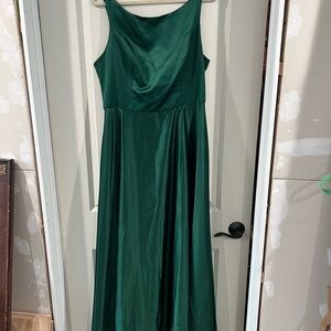 David's Bridal Forest Green Maxi Dress